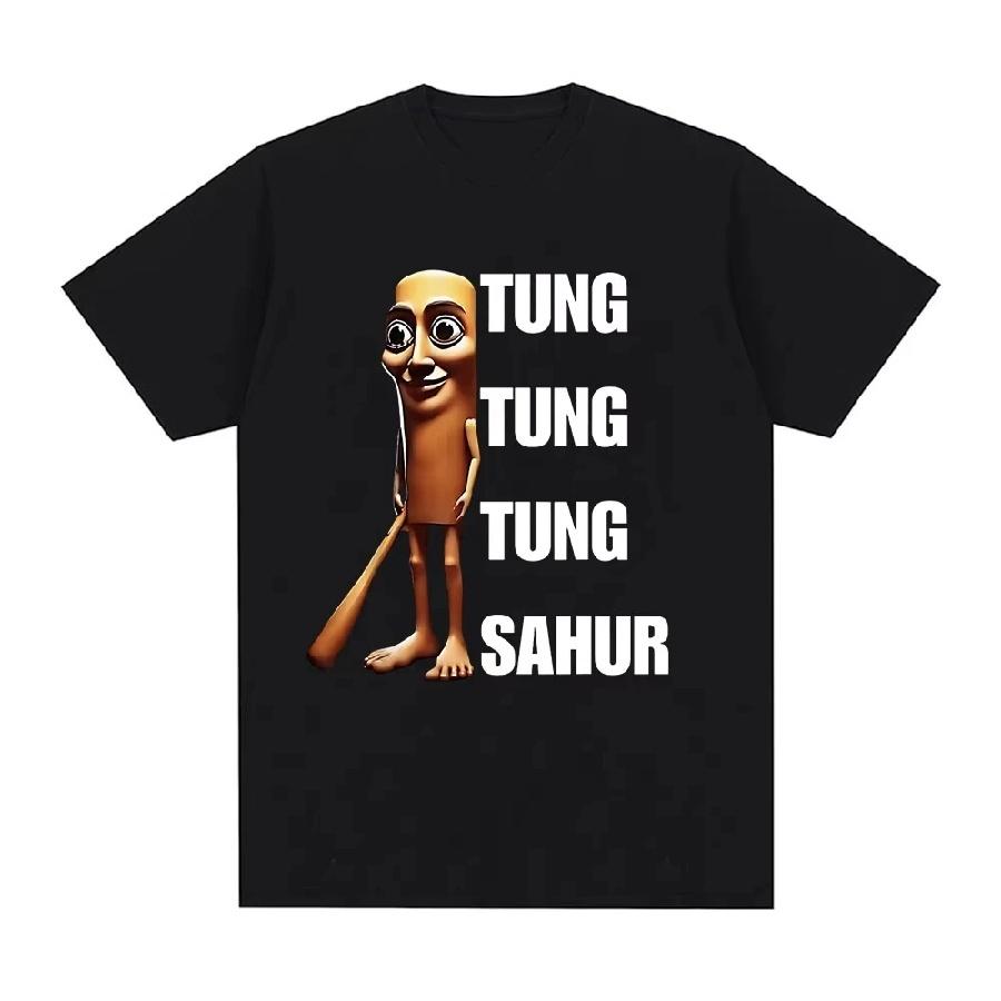 2025 Tung Tung Sahur Italian Brainrot Funny Meme T-shirt Men's Clothing Fashion T Shirts Summer Short Sleeve O-Neck Tops T Shirt