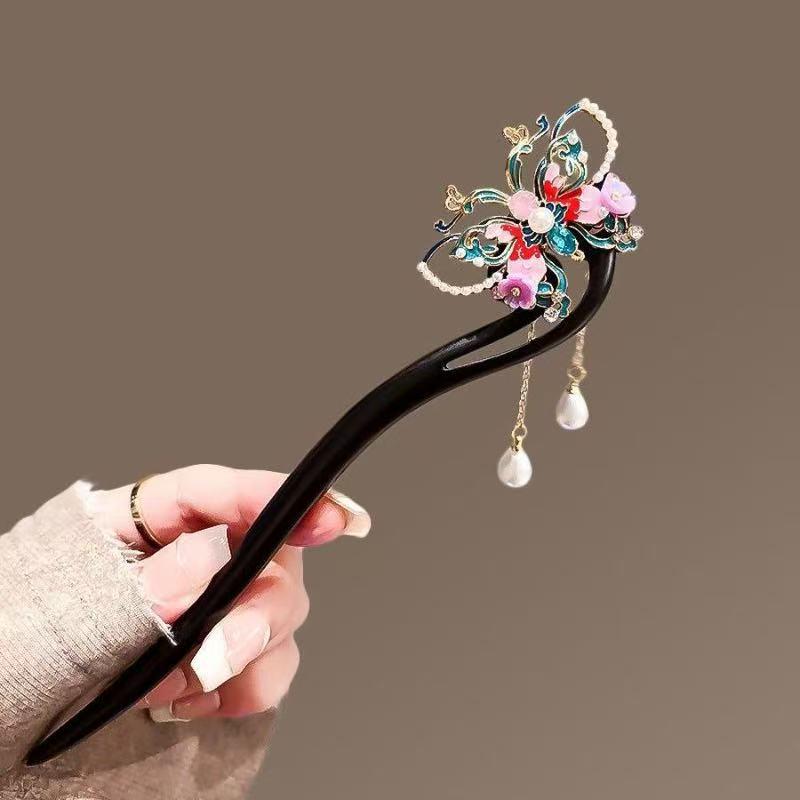 Sandalwood Women's Hairpin: Elegant Modern-Chinese Style Wooden Updo Stick