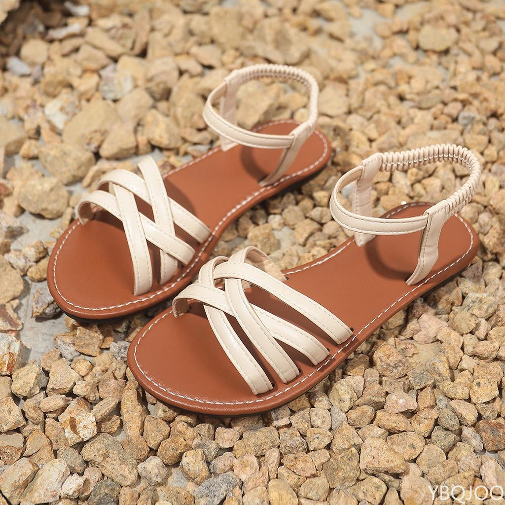 Fashion 2025 New Women's Casual Outdoor Sandals Simple and Fashionable Woven Beach Flat Shoes Breathable and Versatile Women's Shoes