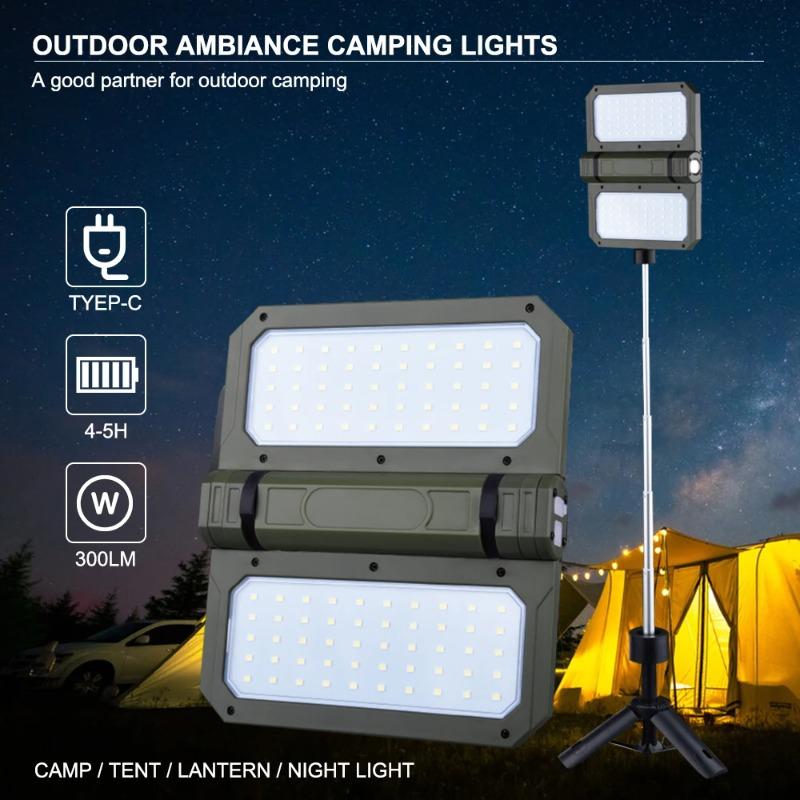 Stretchable LED Camping Light Rechargeable Magnetic Base Super Bright Waterproof Portable Lantern for Outdoor Tent Emergency
