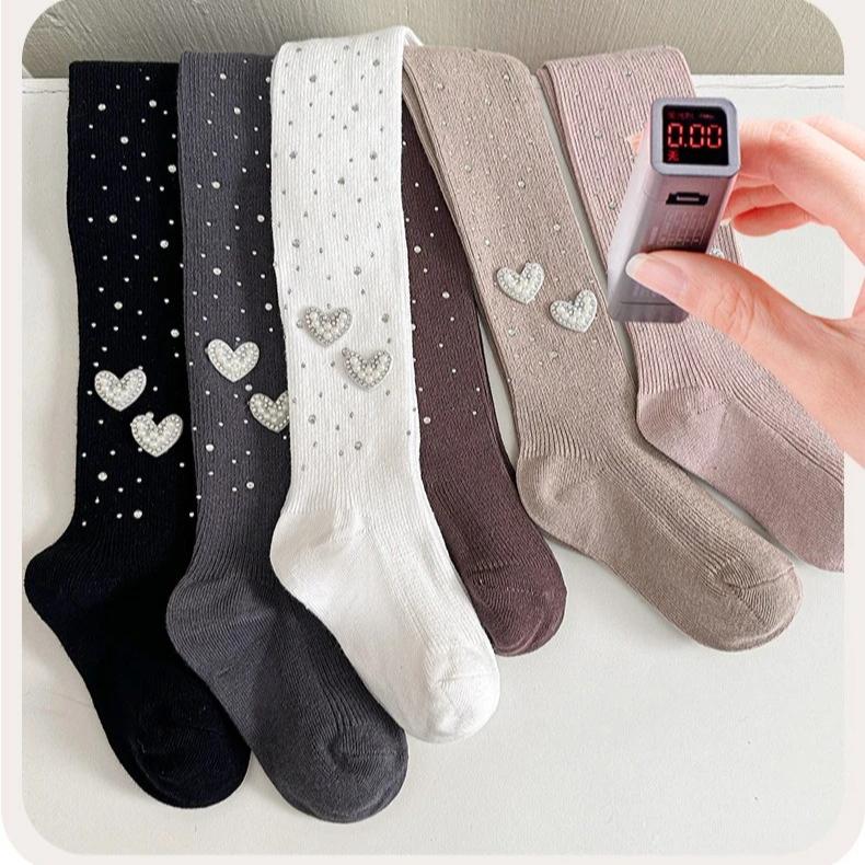 Sparkling Kids Girls Tights White Sheer Pantyhose Spring Fall Thin Dressy Leggings with Rhinestones Dressy Outwear Party Tights