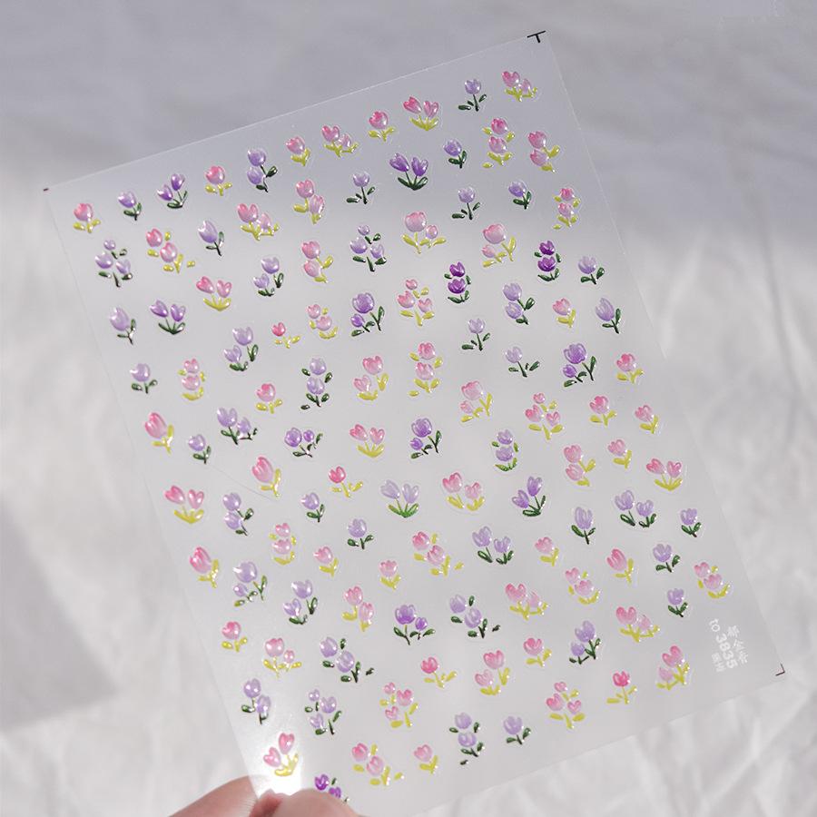 Наклейка для дизайна ногтей в виде ракушки с легким тюльпаном. Изготовление креативных — фото 10