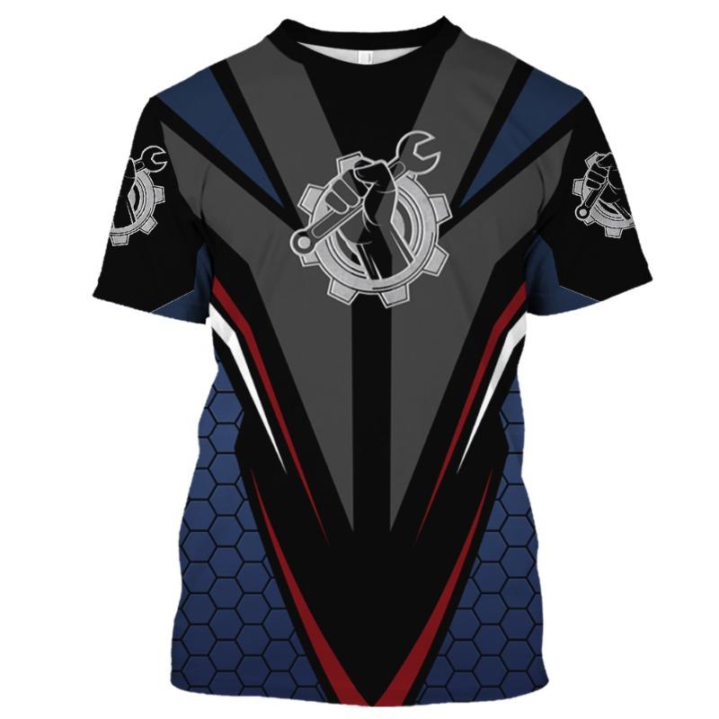 Men T Shirt Vintage T-shirt Summer Clothing Personalized Name Mechanic 3d Print Tops 5xl Street Casual Sports Oversized Pullover