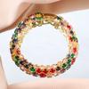 Luxus Glänzend Mikro Bunte Kristalle Damen Armband Mode Hand Schmuck