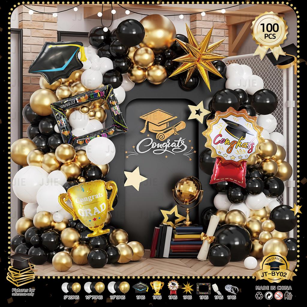 Graduation Party Decoration Balloon Graduation Season Decoration Doctor Hat Cartoon Aluminum Film Balloon Graduation Celebration Set