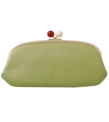 ZUCCHERO Long Genuine Clasp Made In Large Green Women's Wallet, Leather, Closure, Japan, Slim, Capacity, 58057,