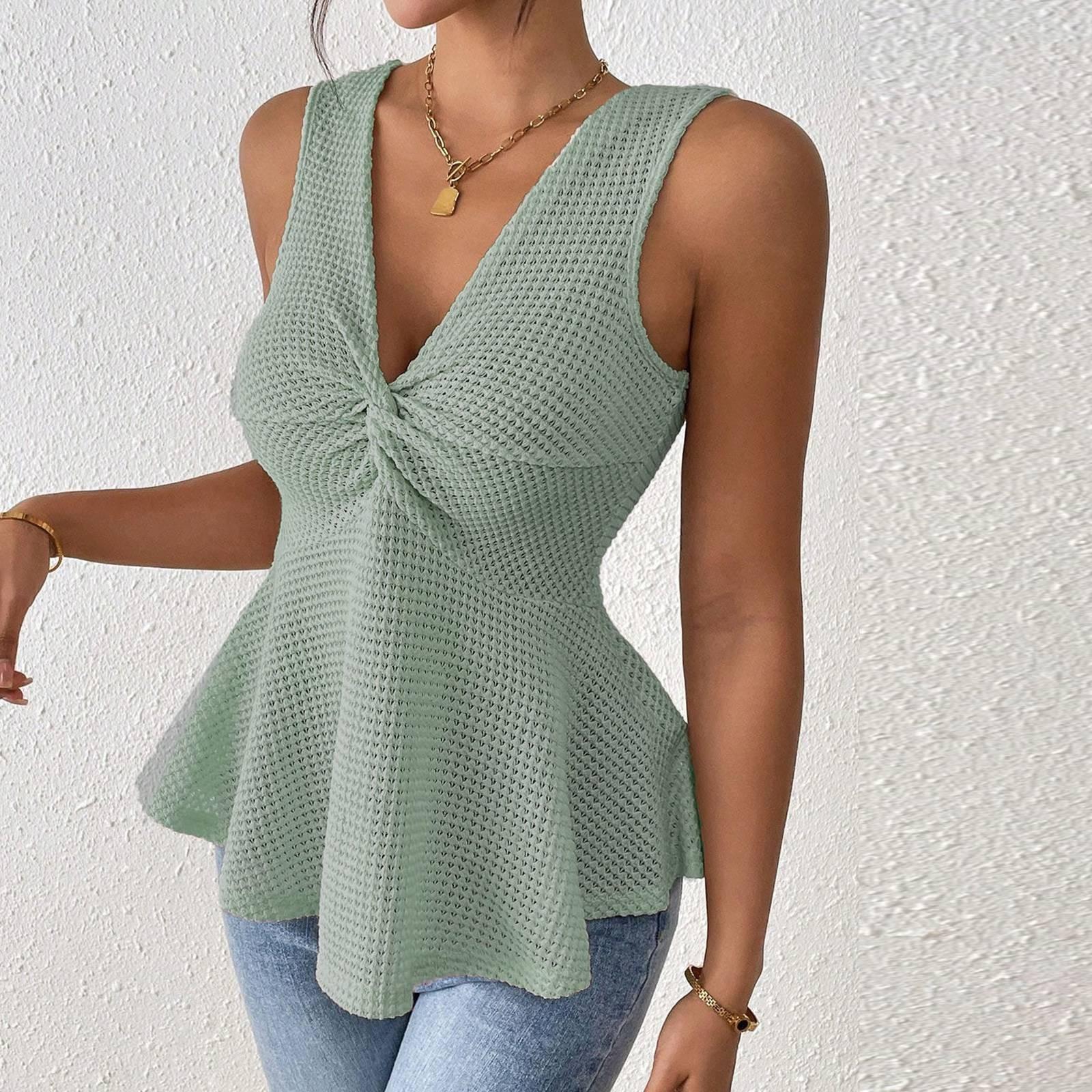 

Женский однотонный жилет с V-образным вырезом, повседневный топ без рукавов XXL