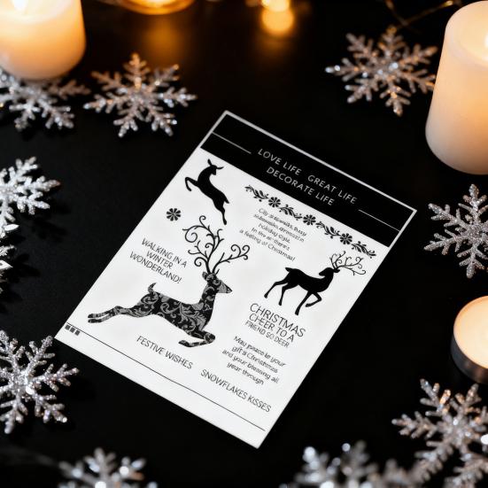 Christmas Themed Stamps And Cutting Dies Set for Card Making DIY Metal Die Cuts for Scrapbooking Invitations Holiday Cards Craft Supplies