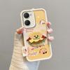 KEYSION Cartoon Cute Plush Embroidery Case for VIVO Y03 Y03t with Lanyard Silicone Shockproof Phone Cover for VIVO Y18 Y28s 5G