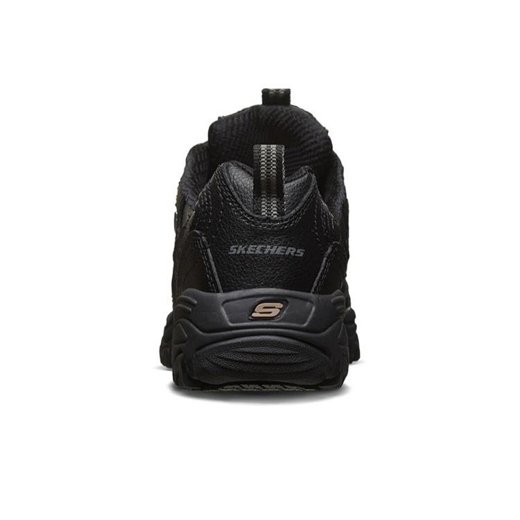 Skechers DLites SR Mesh Synthetic Leather Retro Breathable Height Increasing Low Top Dad Shoes Women sneaker Black 76605-BLK