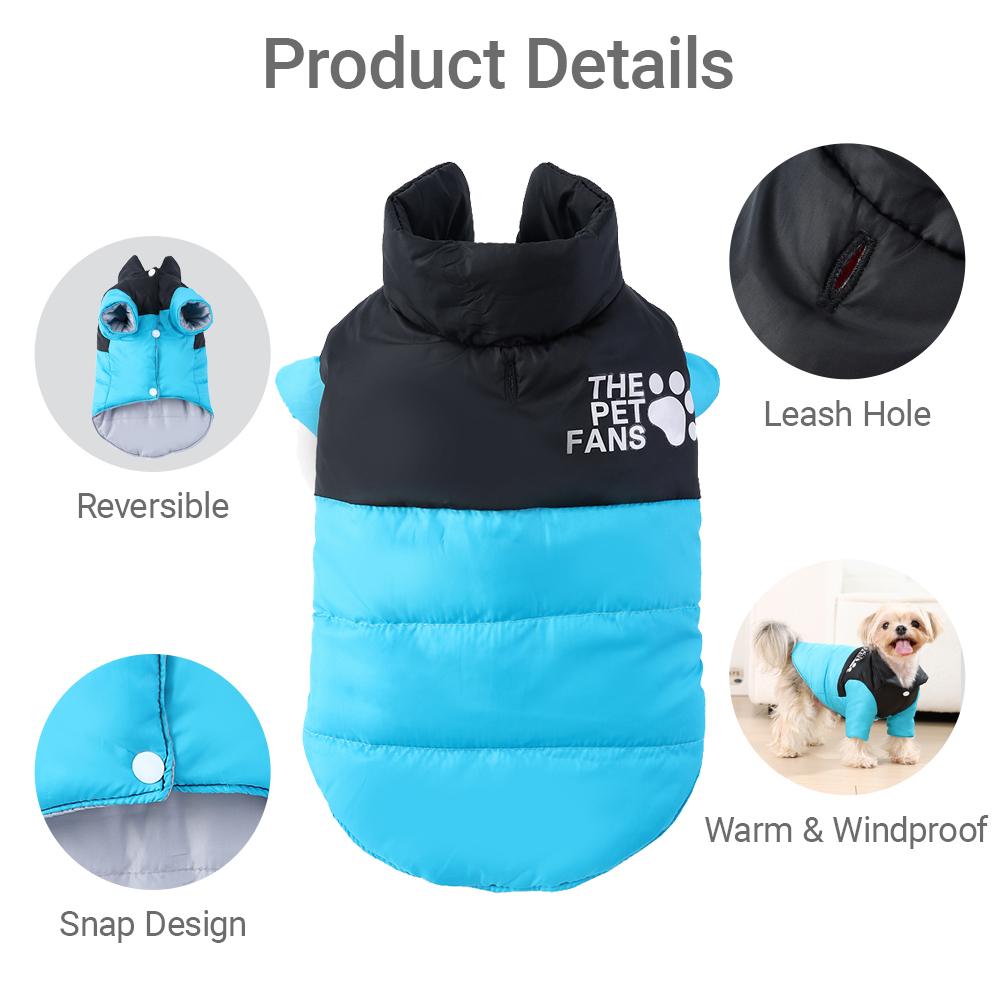 Winter Reversible Dog Clothes For Small Medium Dogs Cat Cold Weather Windproof Puppy Coat Costume Chihuahua Yorkie Pug Jacket