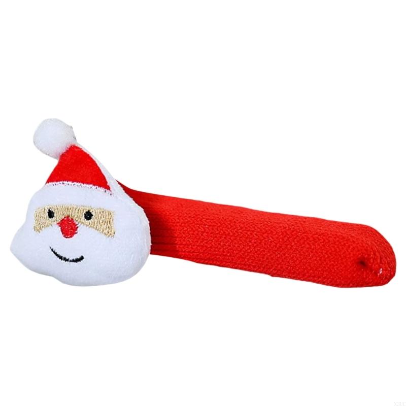 Christmas Themed Door Handle Cover Santa Decoration Efficient Plush Materials Pet Friendly Home Party Accessory X3UC