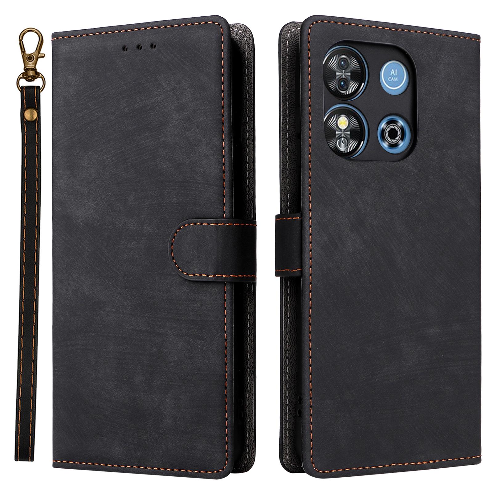 

For Oukitel C57 Pro/C57s Wallet Case RFID Blocking PU Leather Cover Stand View Black