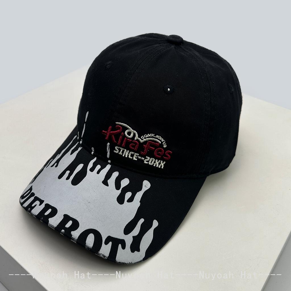 And Women Design Style Letter Prints Embroidery Ripple Baseball Caps Sun Protection Personalized All-Match Street Style Peaked Hats Fashion Niche