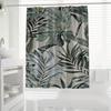 Tropical Leaf Print Shower Curtain - Polyester,  Lush Green & Black Banana Leaf Design, Modern All-Season Decor