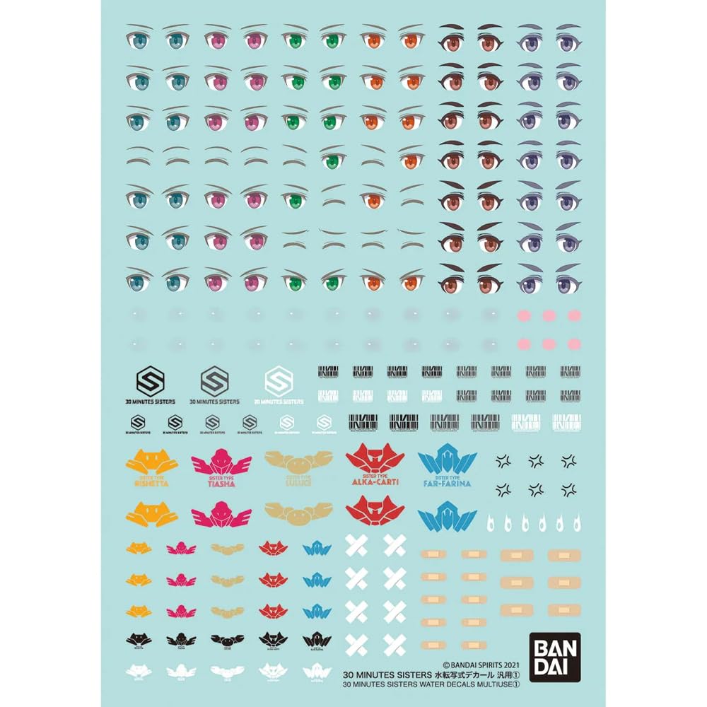 

BANDAI SPIRITS 30MS MINUTES Water Transfer Decal Universal (30 SISTERS) 1