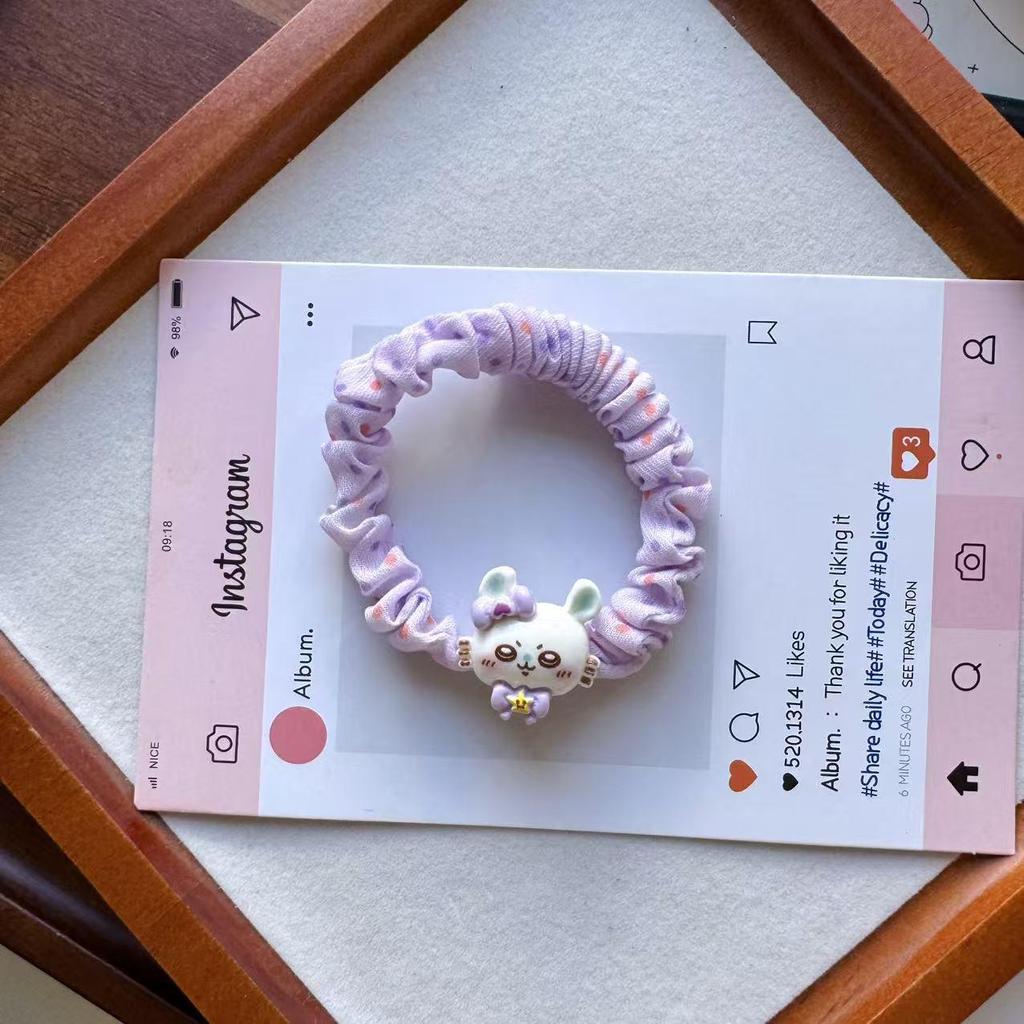 Cartoon Niedlich Chiikawa Hachi Haargummi - Elastisches Haarband mit mädchenhaftem Charme und Dünndarm-Design.