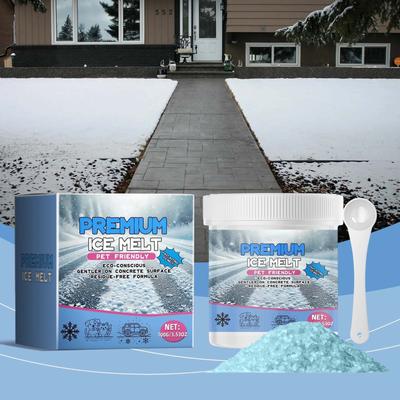 Derretimento de gelo seguro para animais de estimação, adequado para derretimento de gelo de concreto, adequado para animais de estimação para remoção de neve e cobertura, 100g