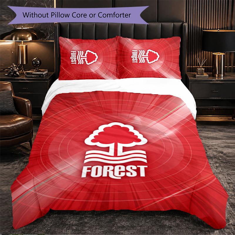 Nottingham Forest Themed Bedding 3Pcs Duvet Cover Set Decorative Bed Linen For Teen Room Home Decoration