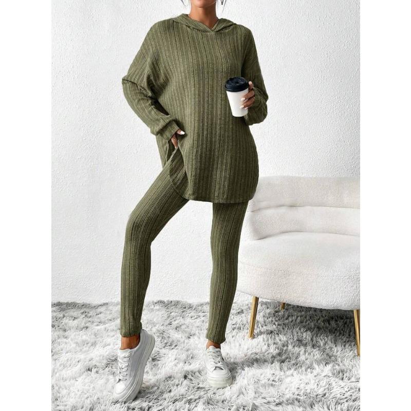 Fashionable Women's Two-piece Zipper Sweatshirt Wide-leg Sweatpants Casual Suit