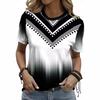 Summer Round Neck 3D Ethnic Style Print Top Fashionable Casual Short Sleeved Women's T-shirts