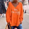 European and American Amazon Unique Street Fashion Loose Casual Solid Color Letter Print V-neck Sweater for Women