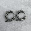 Hiphop Punk Snake Tangled Hoop Earrings for Men Women Vintage Black Geometric Circular Ear Buckle Rock Rap Jewelry Gift
