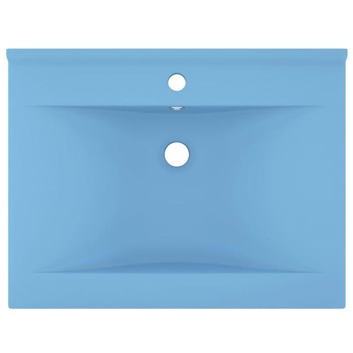 VidaXL Lavabo avec Trou de Robinet Vasque à Poser de Toilette Lave-mains de Salle de Bain Cuisine Maison Intérieur Bleu 147022