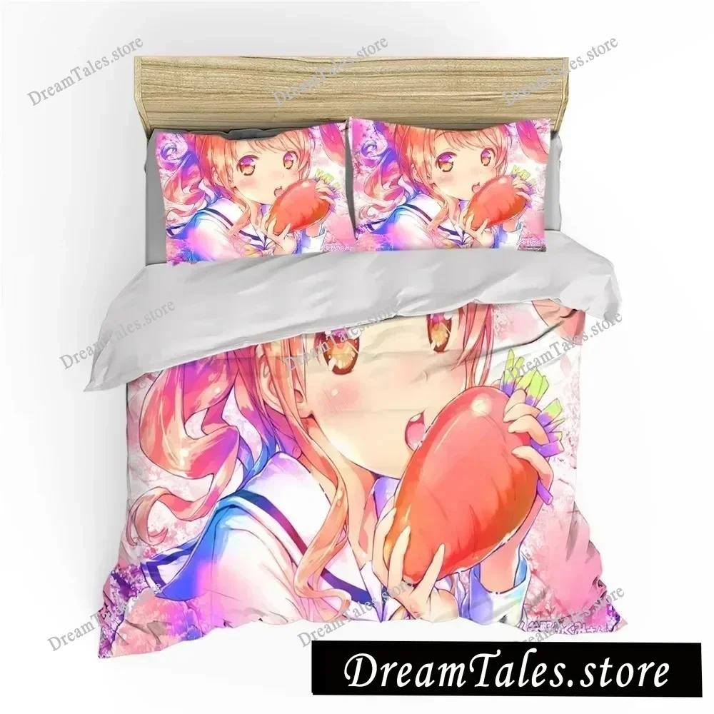 Fashion Japan Anime Cartoon Bedding Set 3D Print Christmas Gift Duvet Cover Sexy Girls Bed Quilt Cover Pillowcase Luxury Gift029