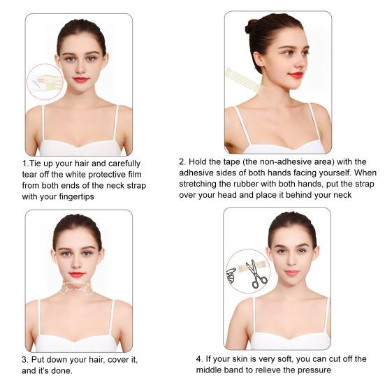 Neck Tape Instant Lifting Patch Waterproof Invisible Neck Strap Wrinkles Saggy Skin Neckline Remover for Necks Face Jaw