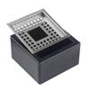 Modern Large Stainless Steel Square Ashtray with Anti-Fly Design for Cigar Rest in Living Room
