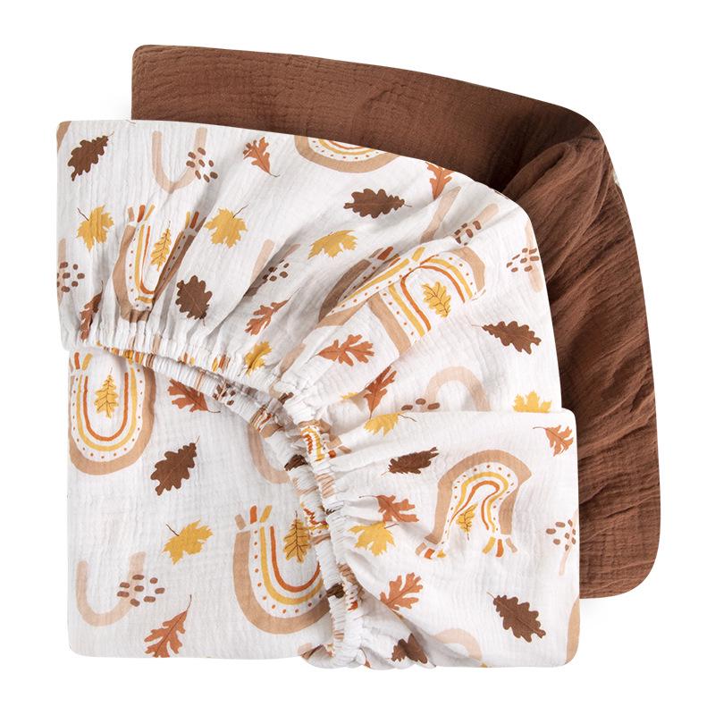 

Двухслойная хлопковая детская простыня – мягкая, однотонная, не мнется хлопковая марля 132x71+20cm