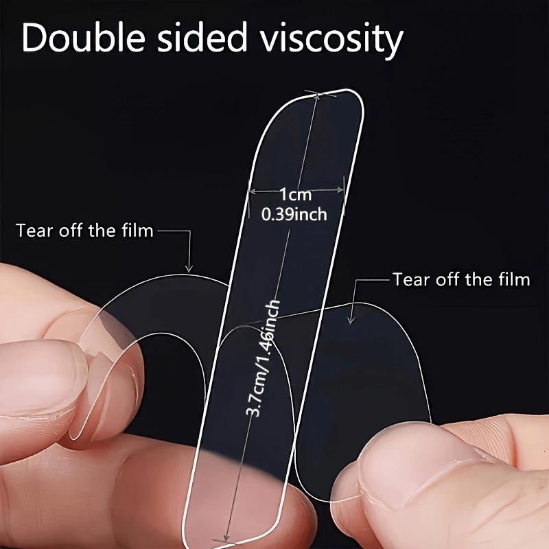 60Pcs/Box Double Sided Mounting Sticky Wall Strips Clear Mounting Strong Sticky Wall Strips Transparent Tape Without CroppingPinstriping Tape 3