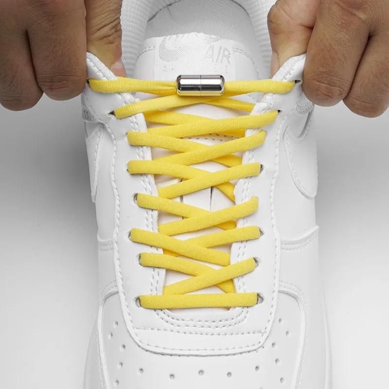 Elastic No Tie Shoelaces Semicircle Shoe Laces For Kids and Adult Sneakers Shoelace Quick Lazy Metal Lock Laces Shoe Strings