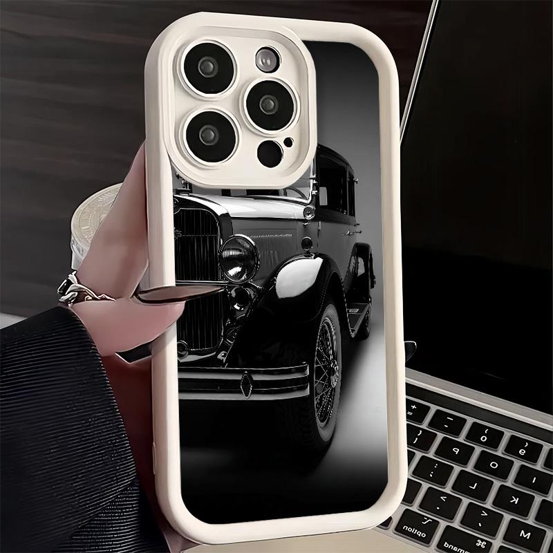 Phone Case for iPhone 17 Air 16E 15 16 Pro Max Classic Vintage Retro Car Cover 14 Plus 13 12 Mini Soft Shell Silicone Fundas