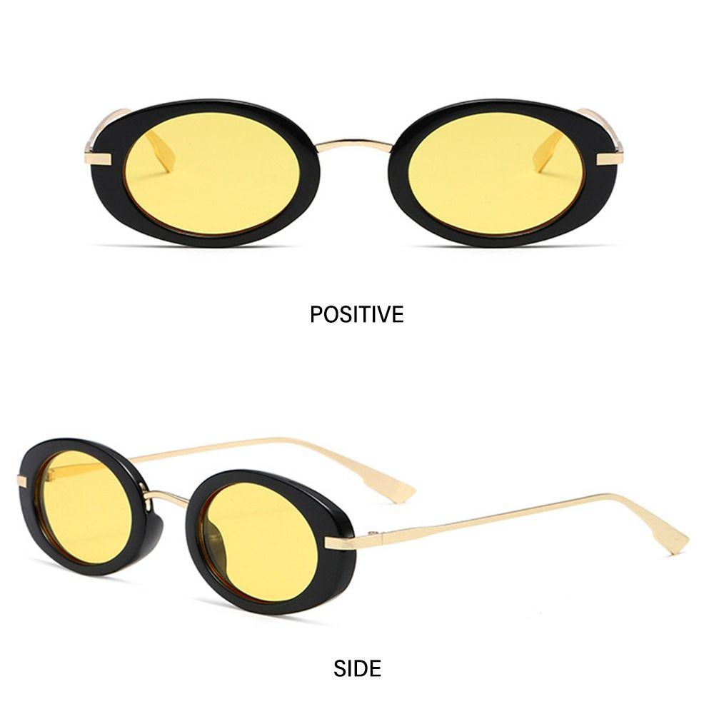 Y2K Small Oval Sunglasses Retro UV400 Shades Fashion Hip Hop Sun Glasses  for Women & Men