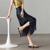 SOFSIL 2026 Summer Pleated Plaid Midi Skirt