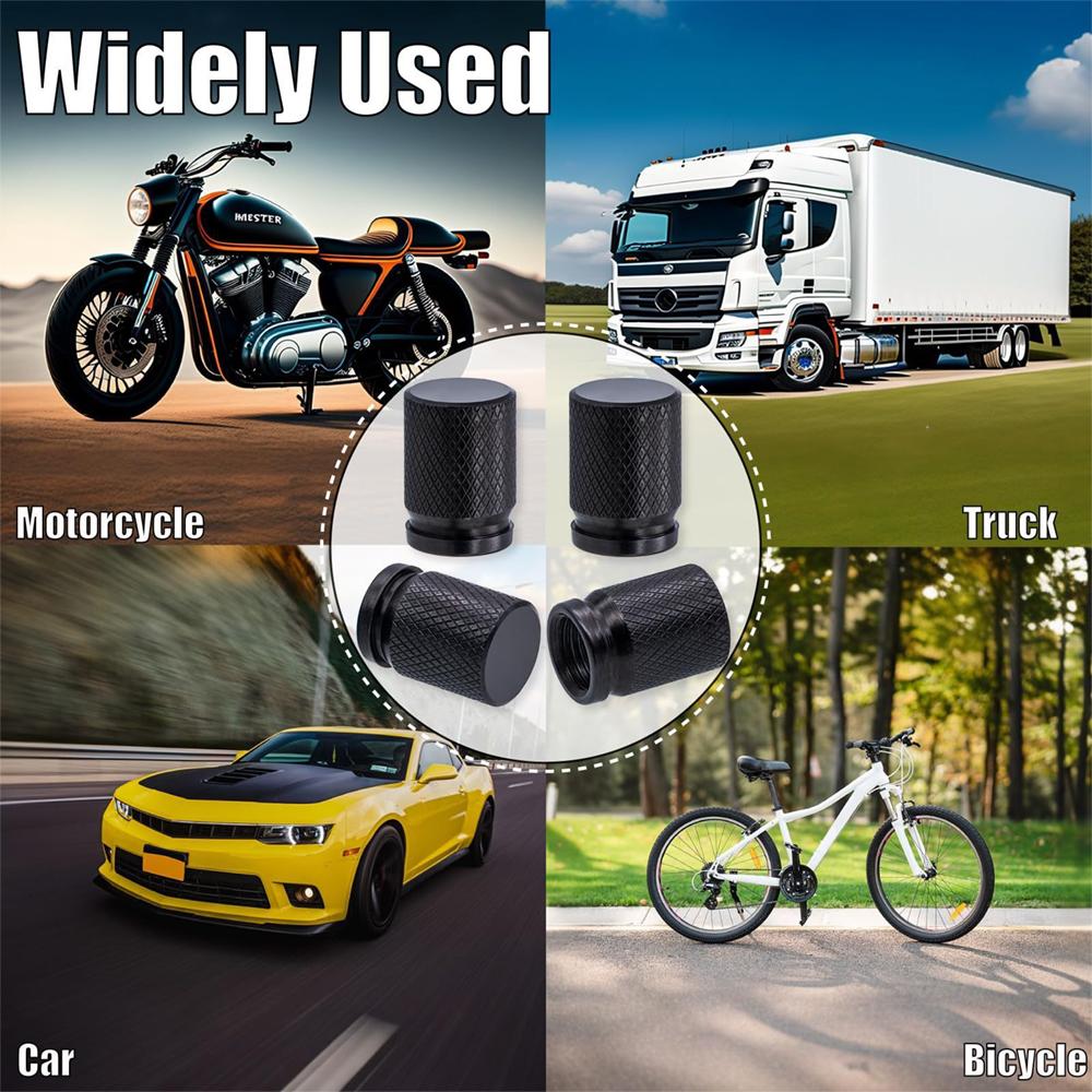 4PCS Tire Valve Caps with O Rubber Ring, Universal Dustproof Tire Valve Stem Covers for Cars, SUV, Trucks, Bikes, Motorcycles