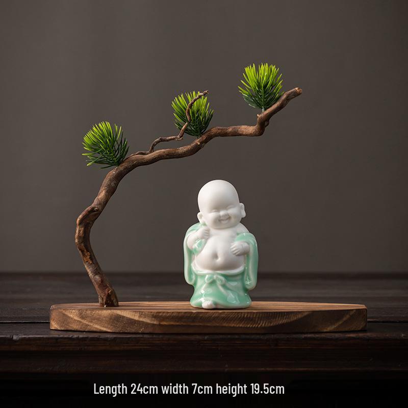 Solid Wood Root Carving Ornaments: Natural Zen Base for Home Decor