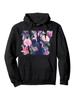 Unisex Floral NYC Graphic Hooded Sweatshirt - Pink Roses & Greenery Print Pullover, Cozy Long Sleeve Winter Warmth, Regular Fit Casual Urban Streetwea