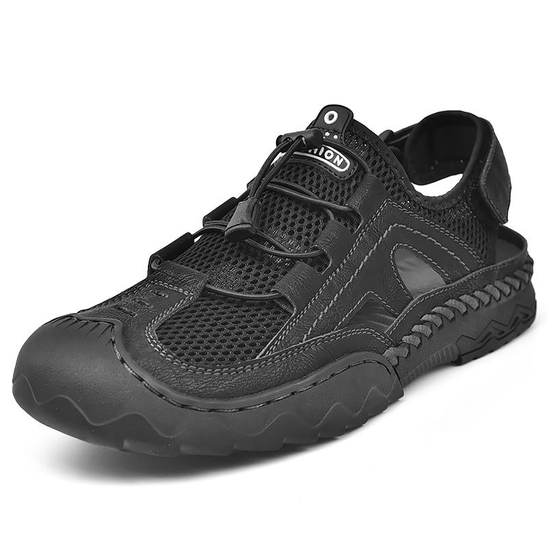 38-46 Summer Men's Large Fashion Outdoor Casual Sandals Handmade Mesh Breathable Sandals Beach Shoes
