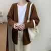 Retro Versatile Sweater Jacket Women's Pocket Buckle-free Spring and Autumn Loose Lazy Style Foreign Style Wear Knitted Cardigan