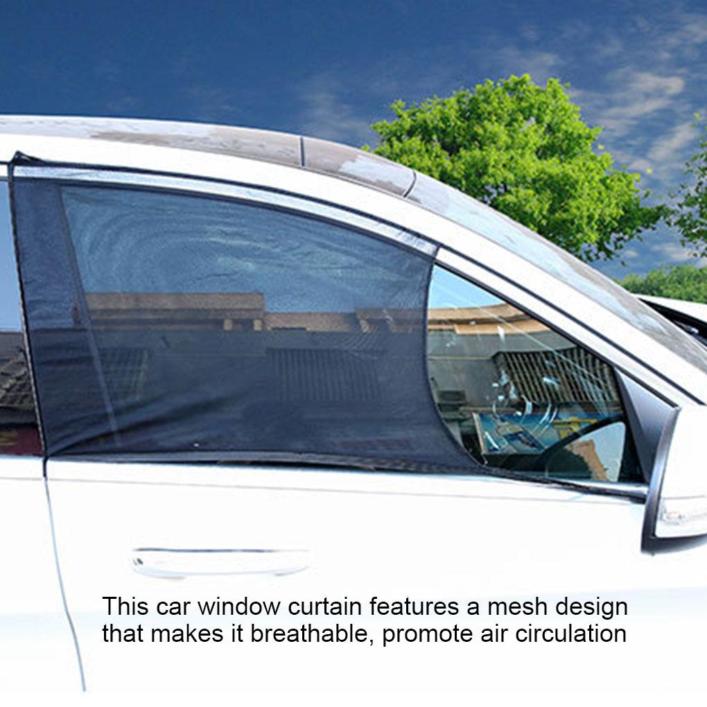 2pcs Window Curtains Car Window Mesh Screens Sunscreen Drapes Automotive Accessories, Front Window