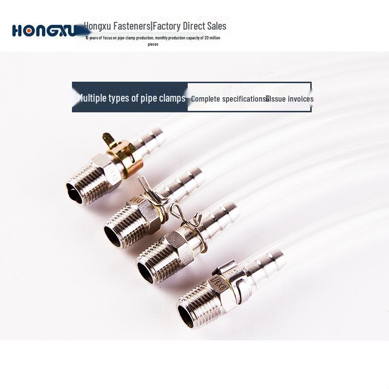 Hongxu Japanese Elastic Hose Clamps - Manganese Steel Spring Clips for Car, Sprinkler, and Pipe Fixing
