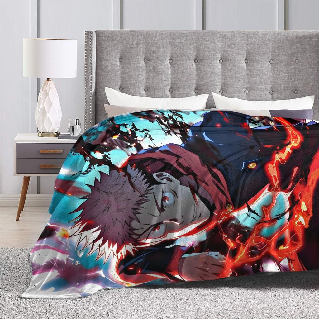 Yuji Itadori aus dem Anime Jujutsu Kaisen – Plüschdecke, tolle Kuscheldecke für Zuhause, 125 x 100 cm, Tagesdecke