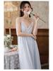 Cotton Lace Princess Camisole Nightgown - Women's Summer Long Dress with Embroidery and Chest Pad, Wearable Outside