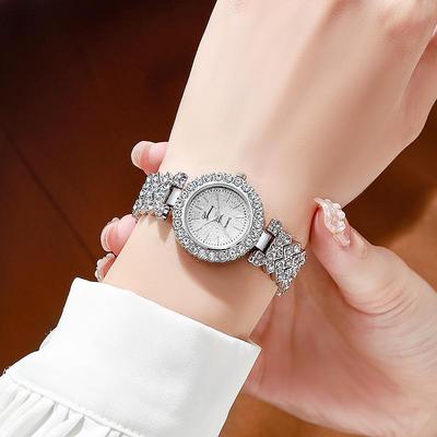 2024 Fashion Starry Sky Ladies Quartz Watch with Roman Numerals and Diamond Accents
