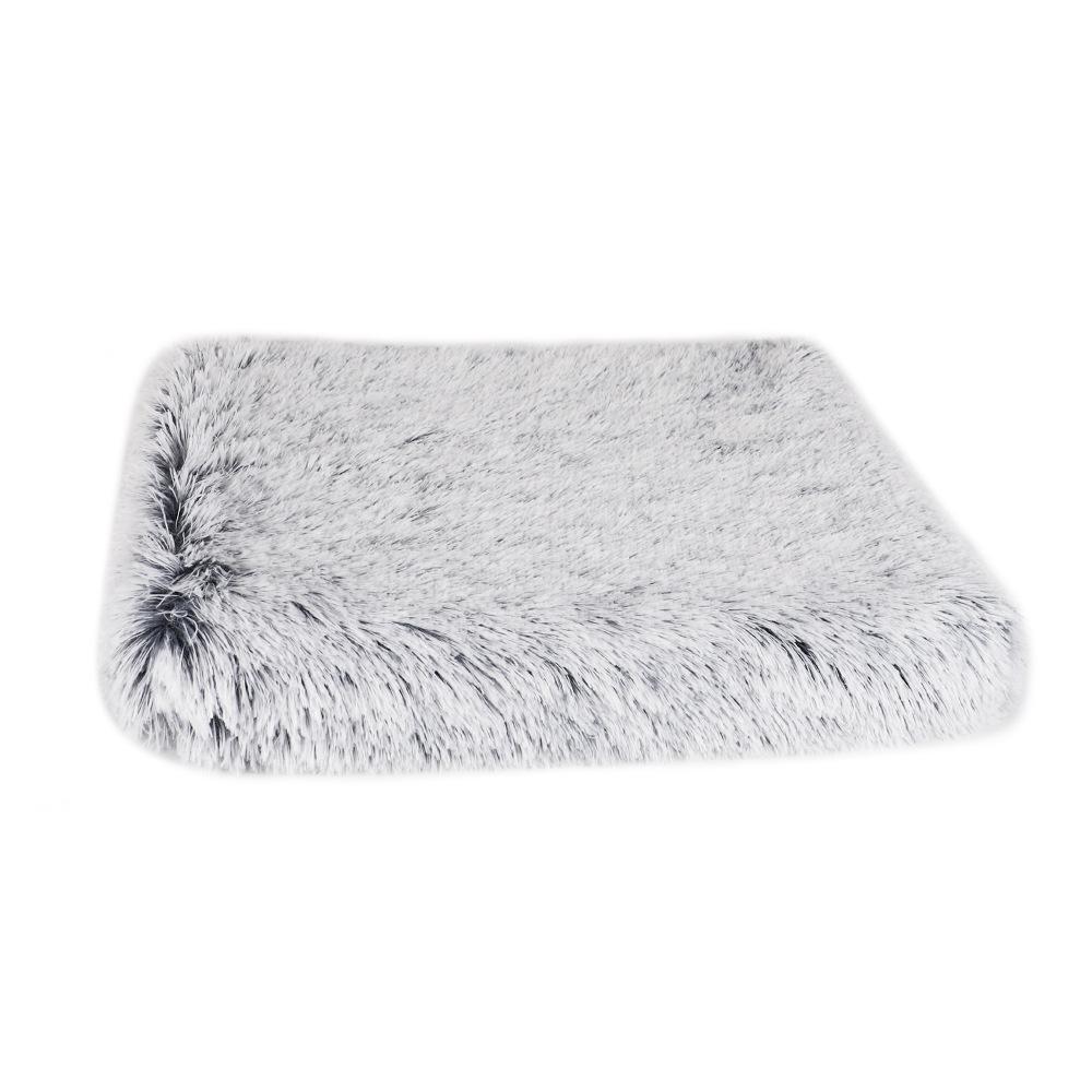 Pluche Verwijderbaar en Wasbaar Hondenhok en Kattenhok Vierkant Huisdier Spons Kussen voor Alle Seizoenen M：50*40*5CM white