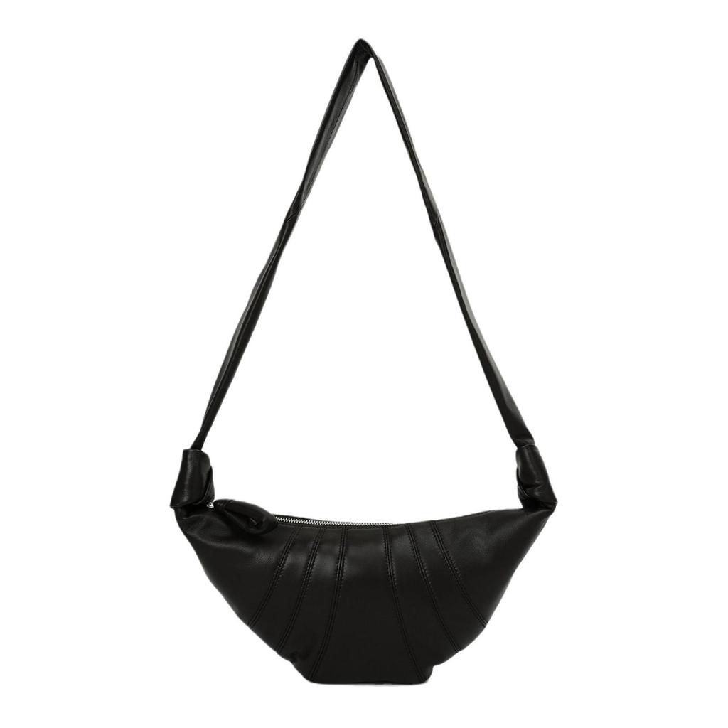 Genuine Leather Sheepskin Croissant Bag: Light Luxury Small Crossbody Dumpling Bag for Men and Women