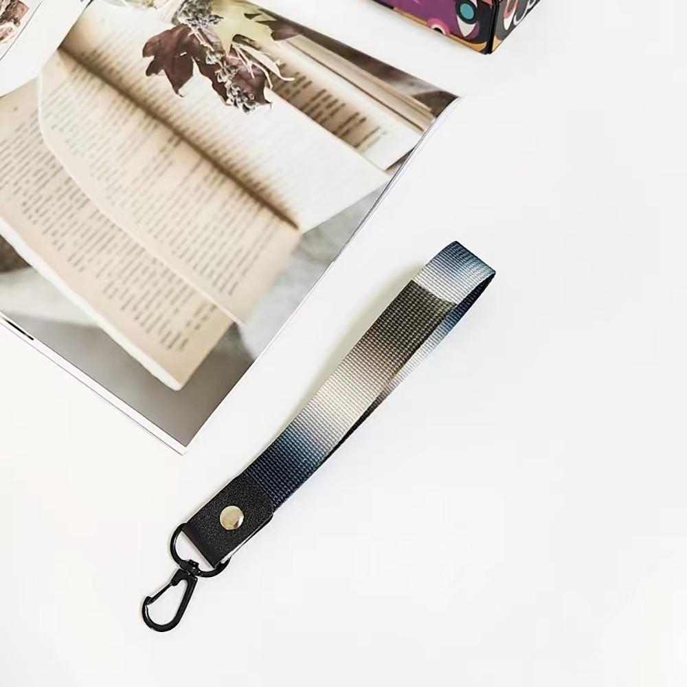 Trend Color Ribbon Short Mobile Phone Lanyard License Key Chain Anti-fall Wrist Rope